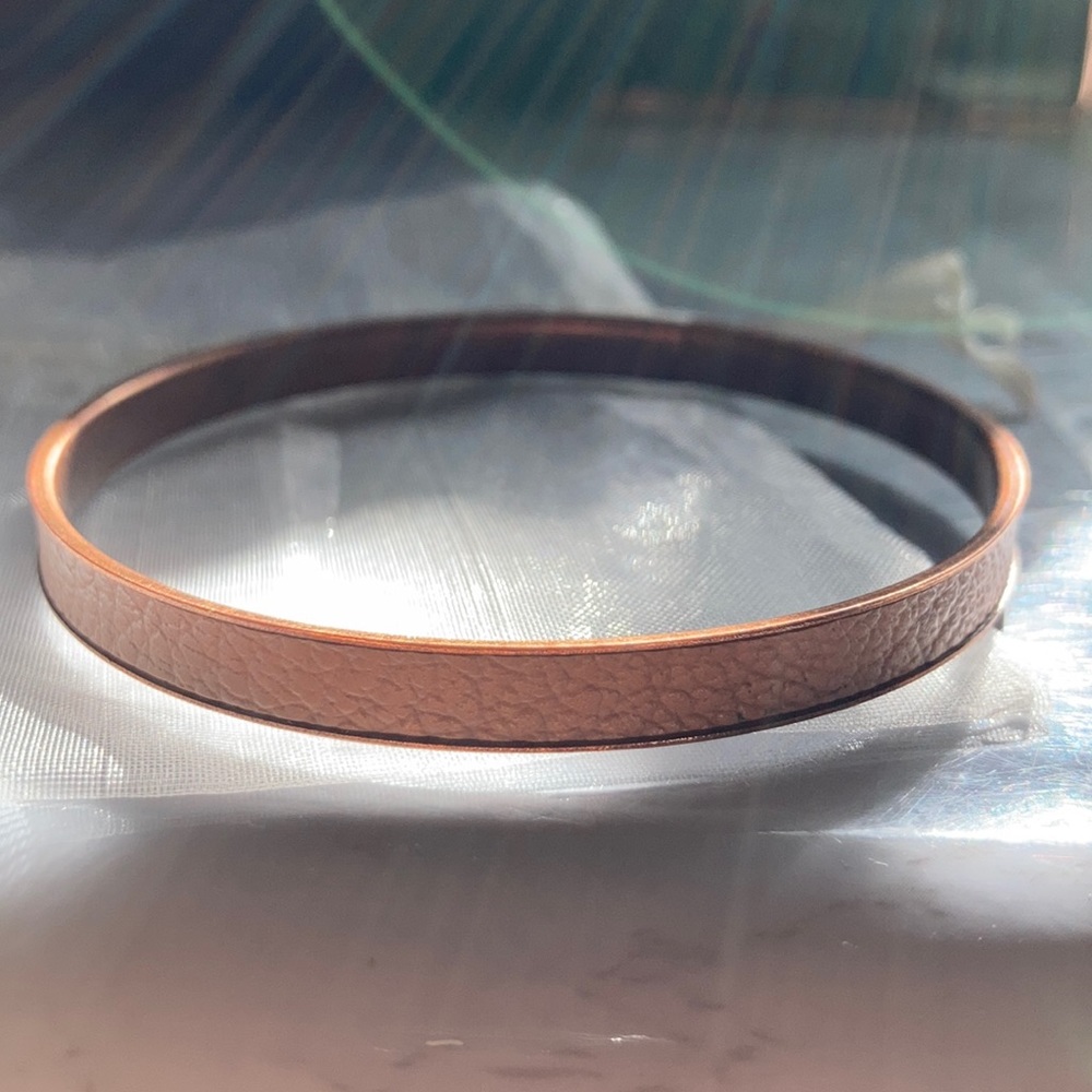 Aldo Leather Strap Rose Gold Bangle